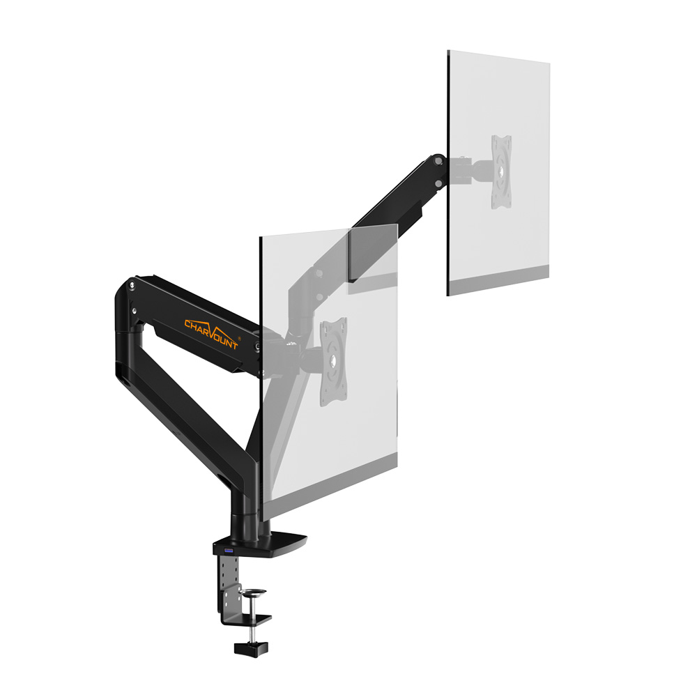 Dual Monitor Arm Mount with USB Data Transfer