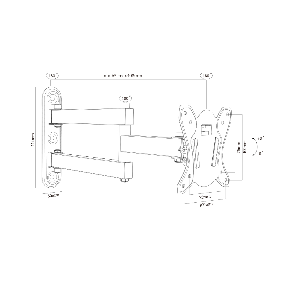 TV Wall Mount Bracket for 10-27 inch TVs