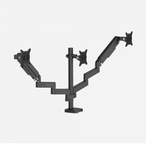 Height Adjustable Triple Monitor Arms