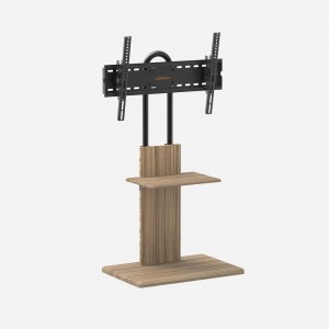 Universal Swivel Tilt TV Stand with Wooden Base