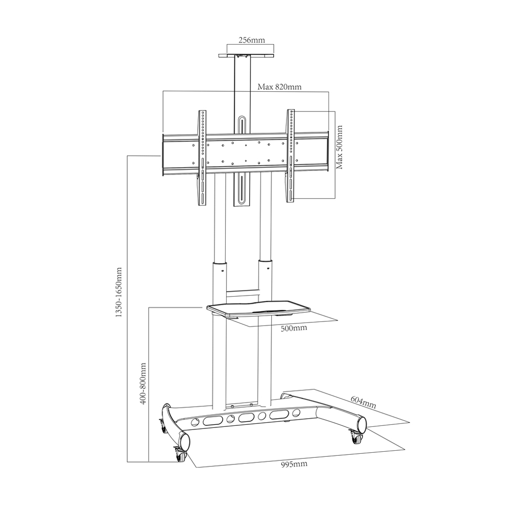 Modern Floating Furniture Max VESA 600*400mm Floor TV Stand with Wheels