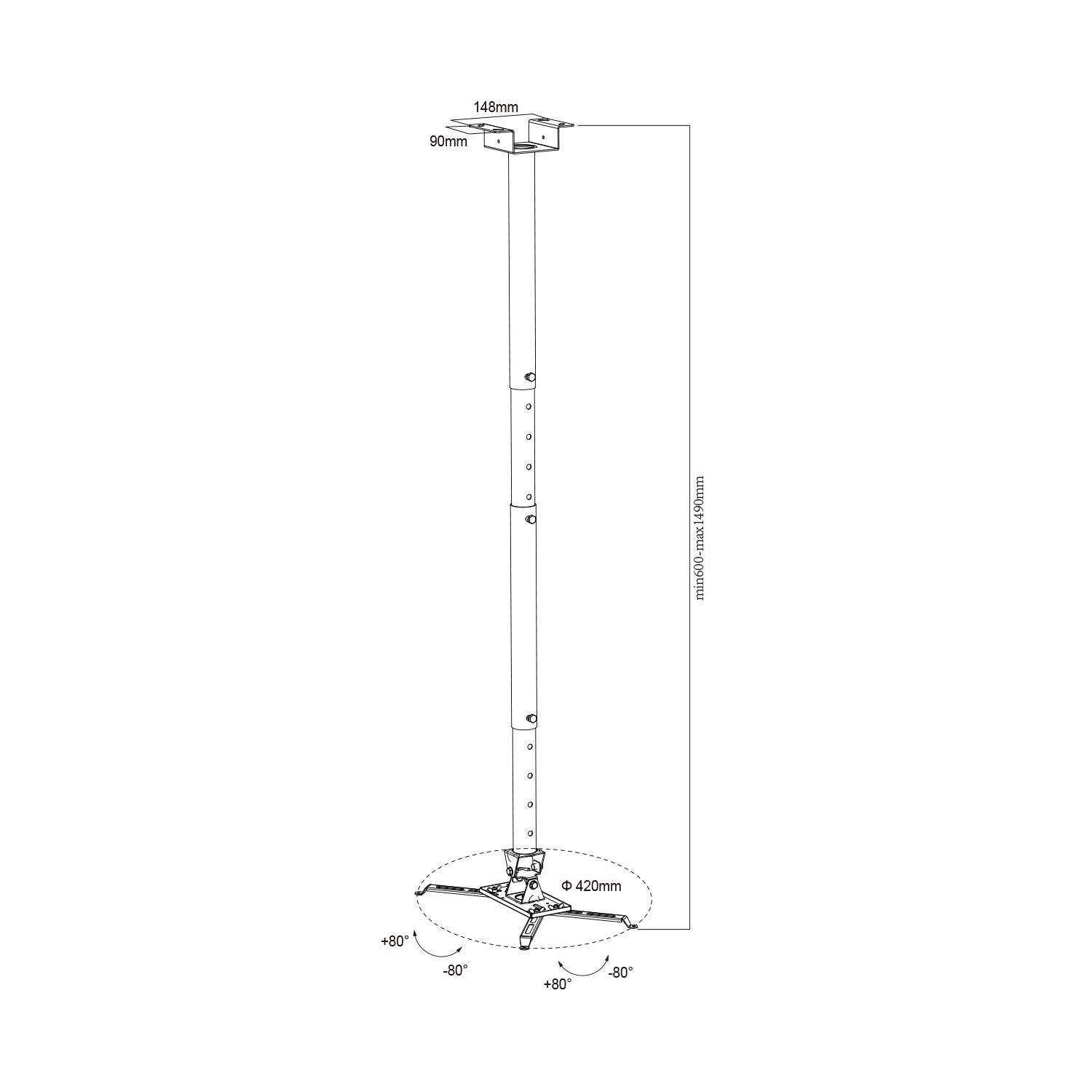 Aluminum Alloy Hanging Bracket Projector Stand Mount