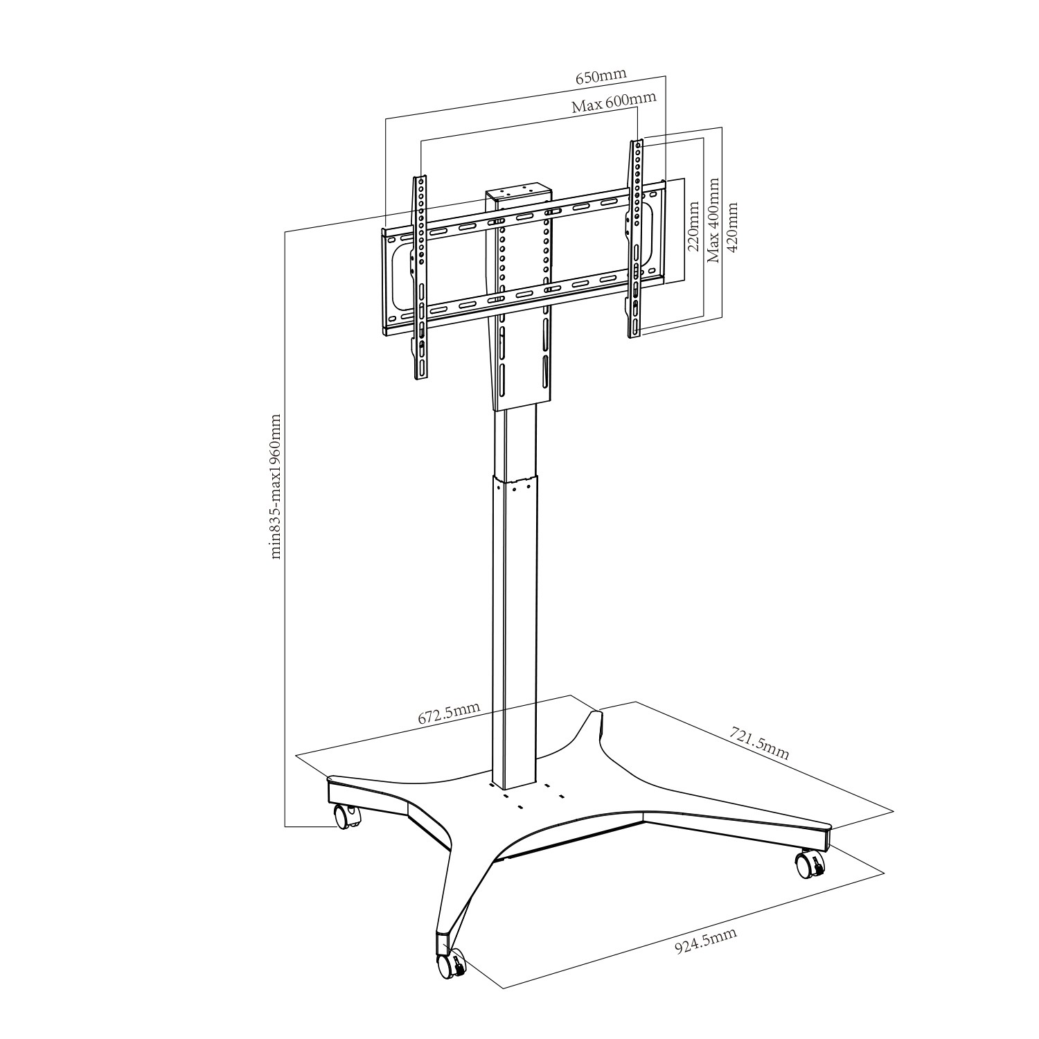 Electric Remote Control Screen Mount Telescopic TV Mount Lift