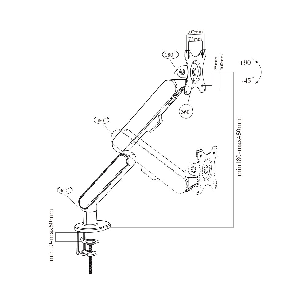 Single Monitor Arm Mount