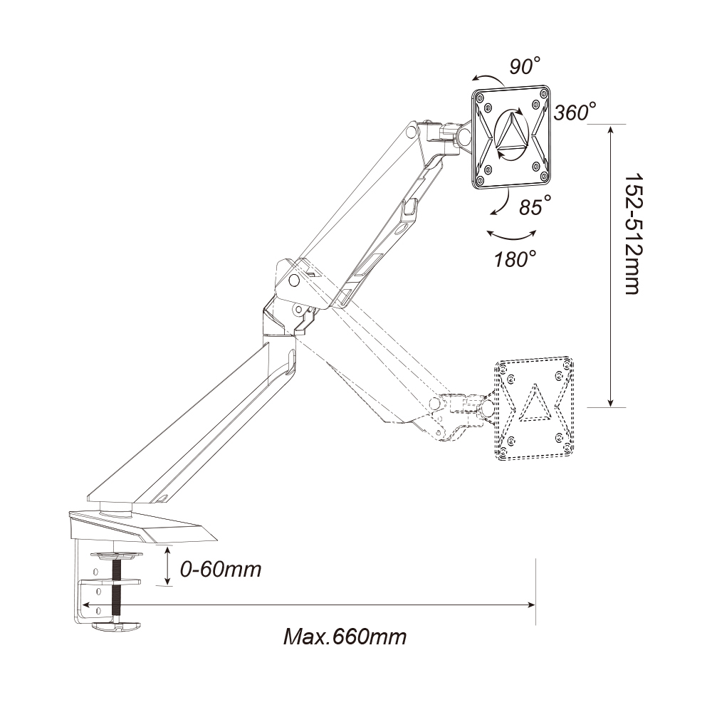 Gaming Monitor Arm Mount Bracket