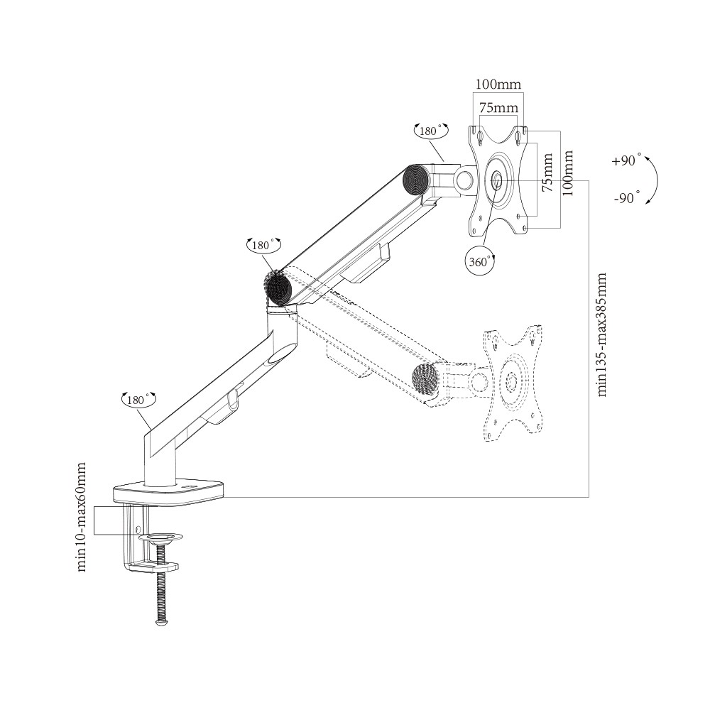 Single Monitor Arm Mount