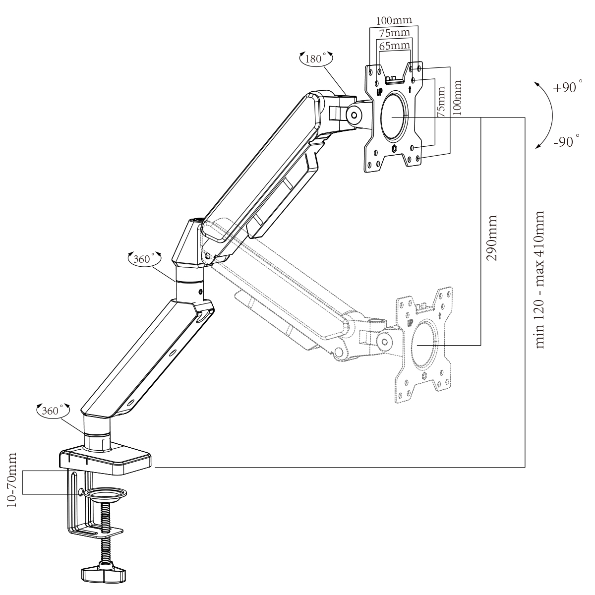 Single Monitor Bracket Mount