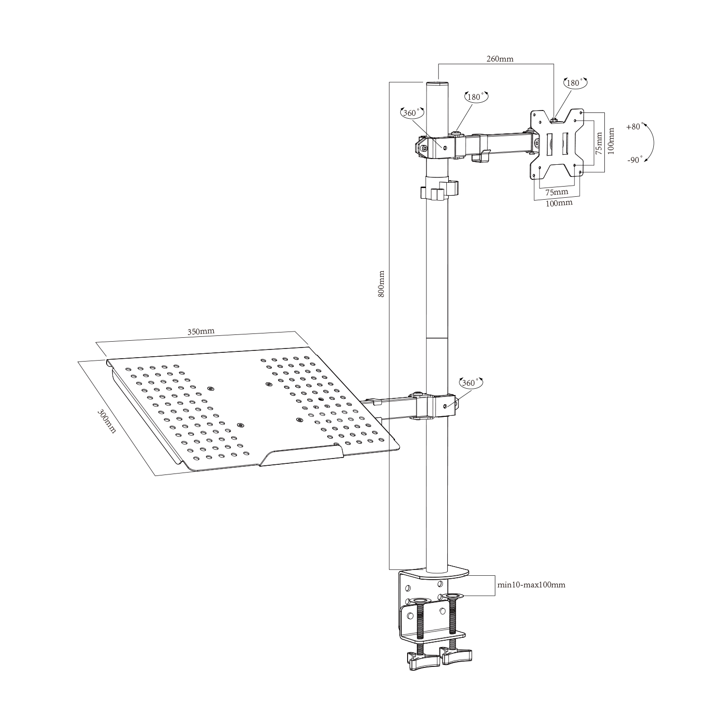 HEIGHT ADJUSTABLE MONITOR AND LAPTOP STAND