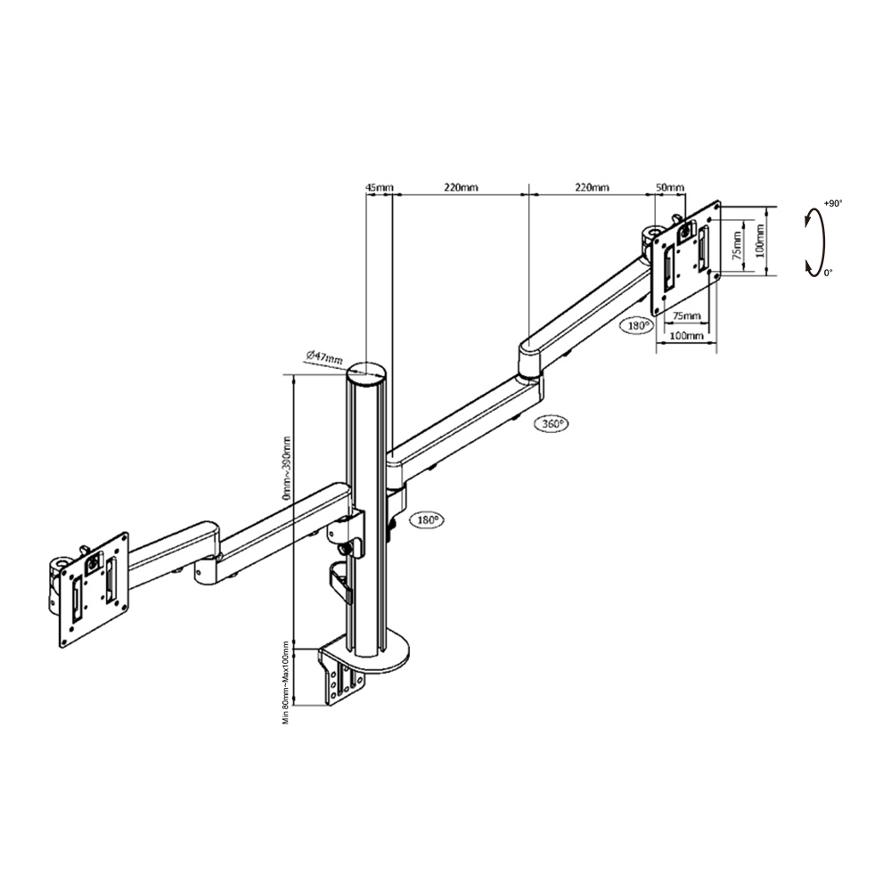 FLEXIBLE DUAL MONITOR ARM STAND