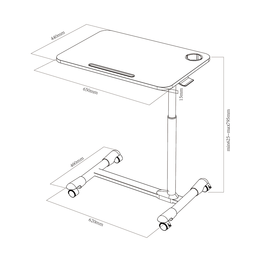 MOBILE LAPTOP DESK CART STAND WITH ADJUSTABLE