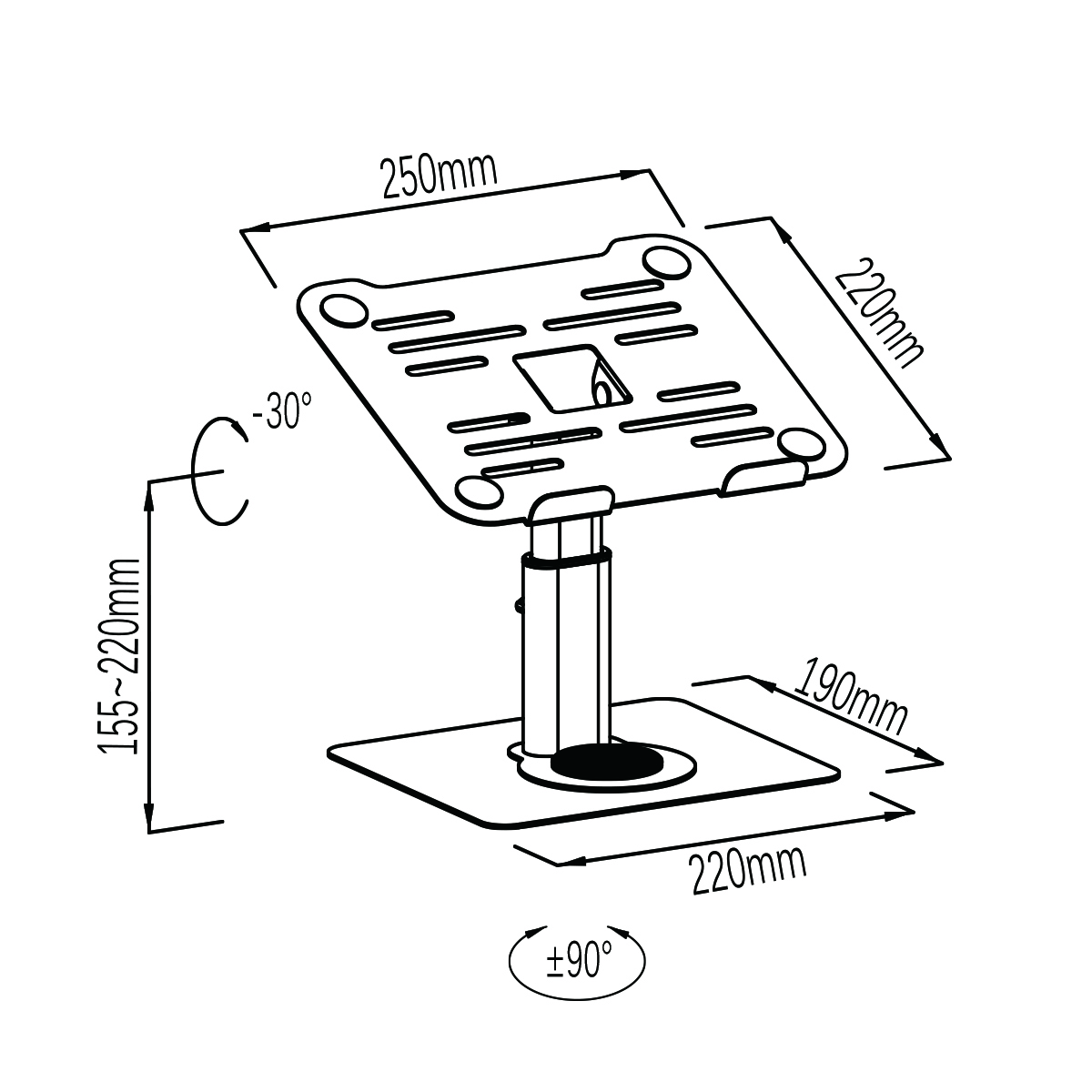 360 ALLUMUNIUM ALLOY LAPTOP STAND