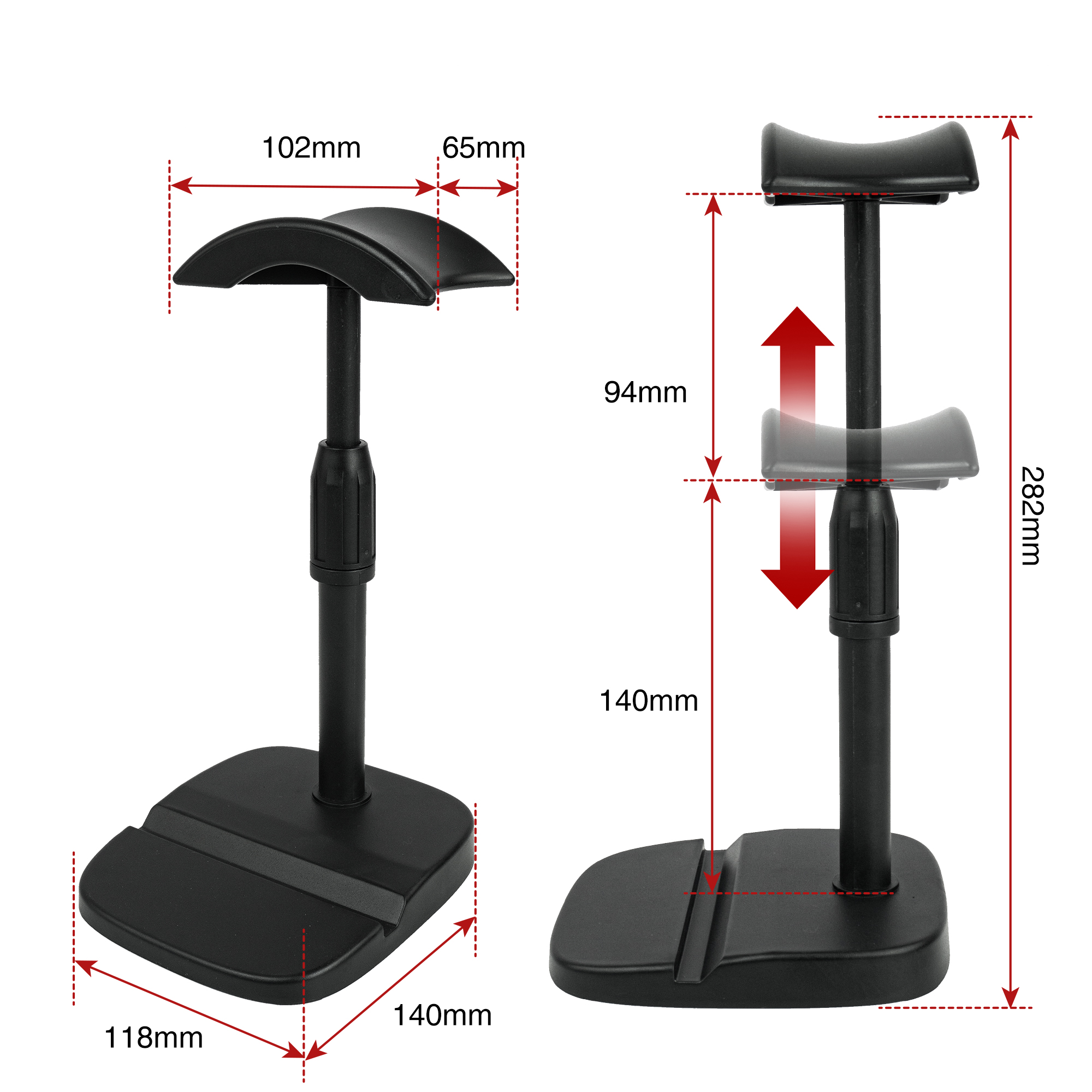 HEIGHT ADJUSTABLE HEADPHONE STAND HOLDER