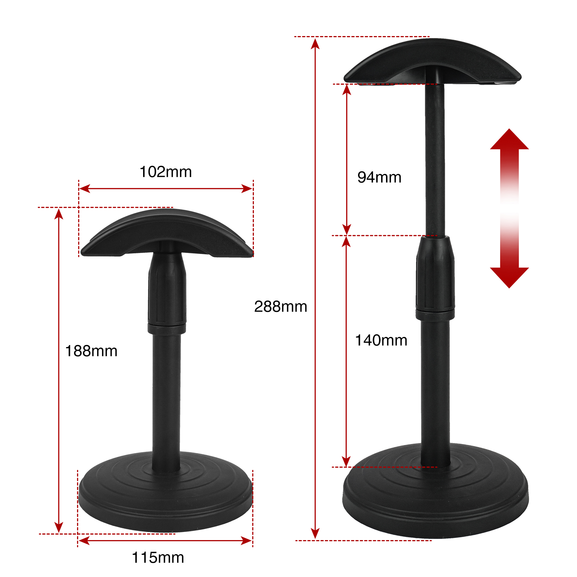 HEIGHT ADJUSTABLE HEADPHONE STAND