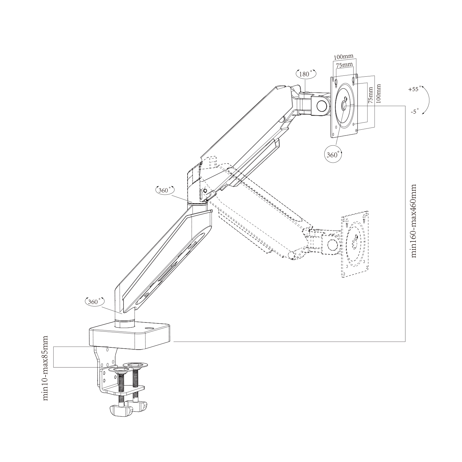 GAMING MONITOR ARM MOUNT