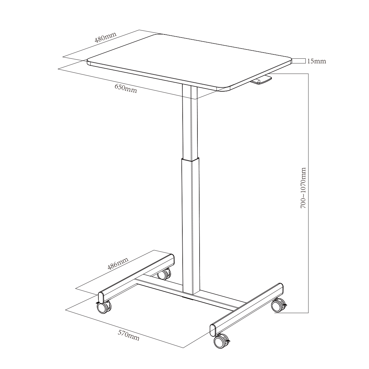 SMALL LAPTOP TABLE WITH WHEELS