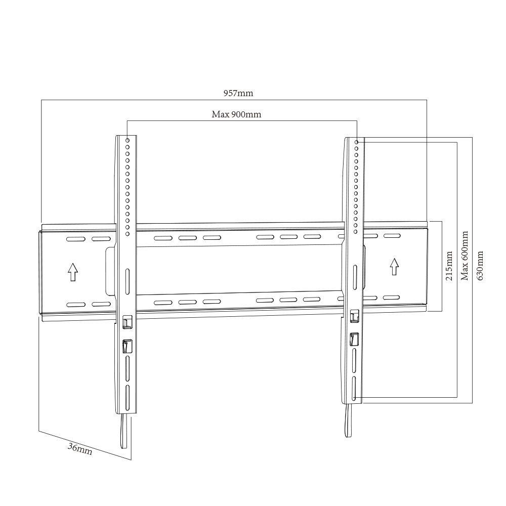 Heavy Duty Fixed TV Wall Bracket