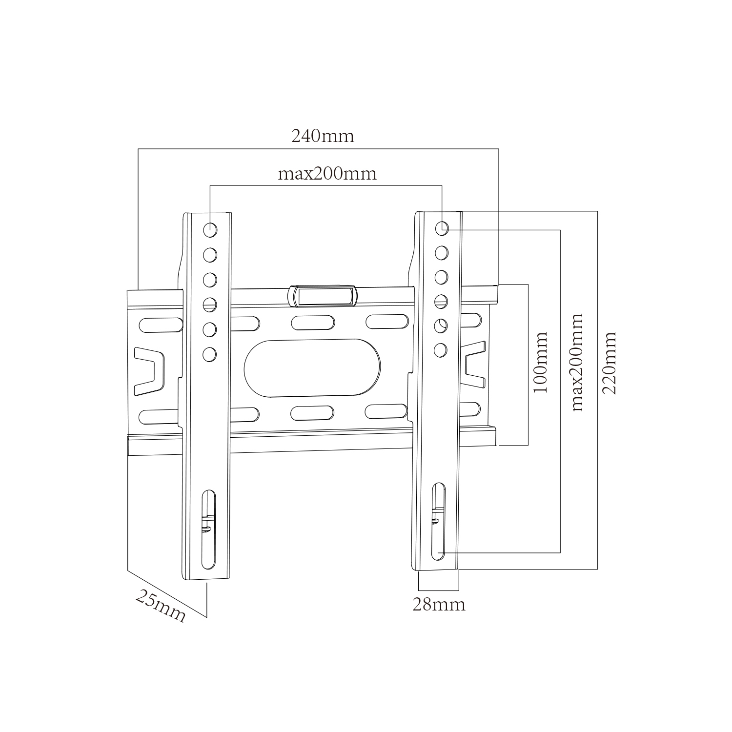 Economical Low Profile Fixed TV Wall Mount Bracket