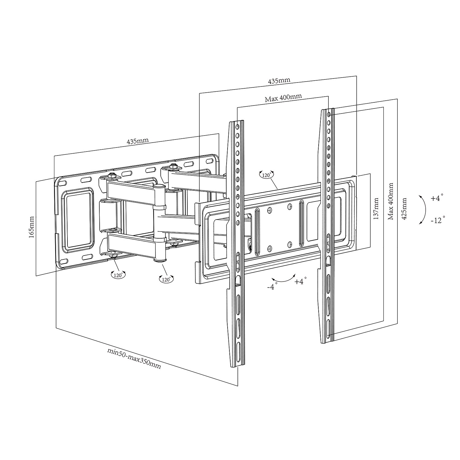 Articulating TV Brackets for Wall Mount