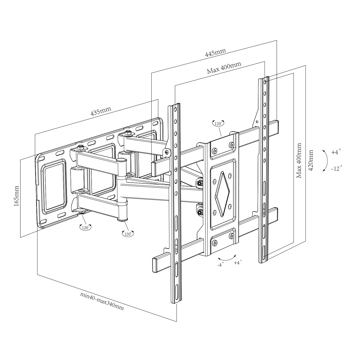 Articulatiion Swivel Universal TV Wall Mount