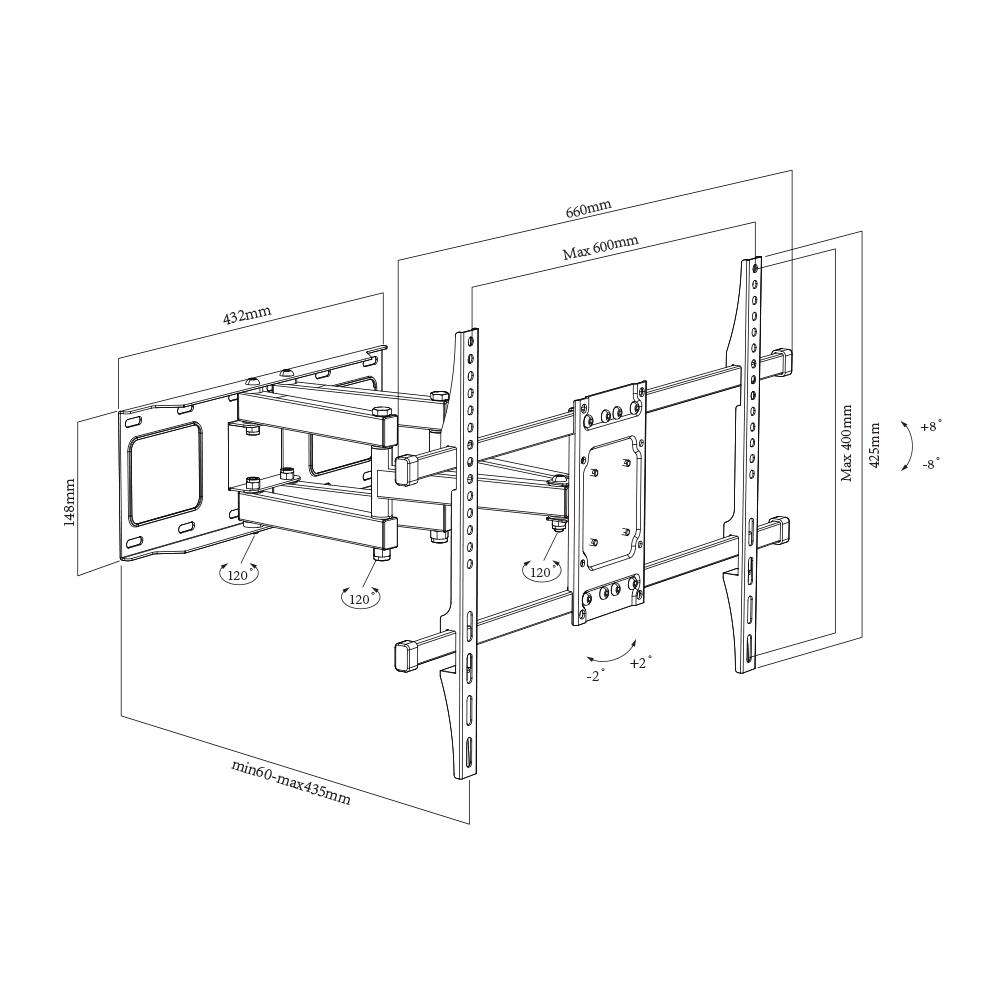 Metal LCD Flat Panel Plasma TV Mount