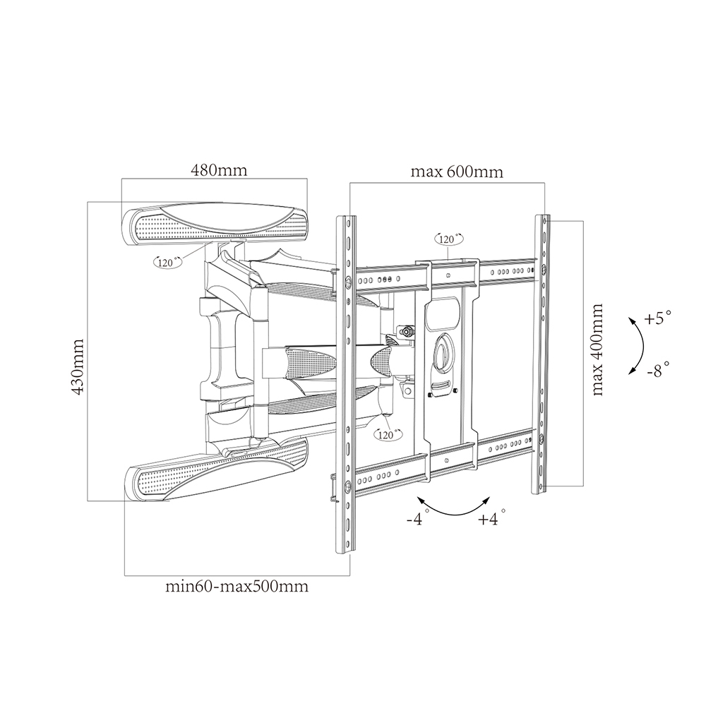 Full Motion LCD TV Wall Mount