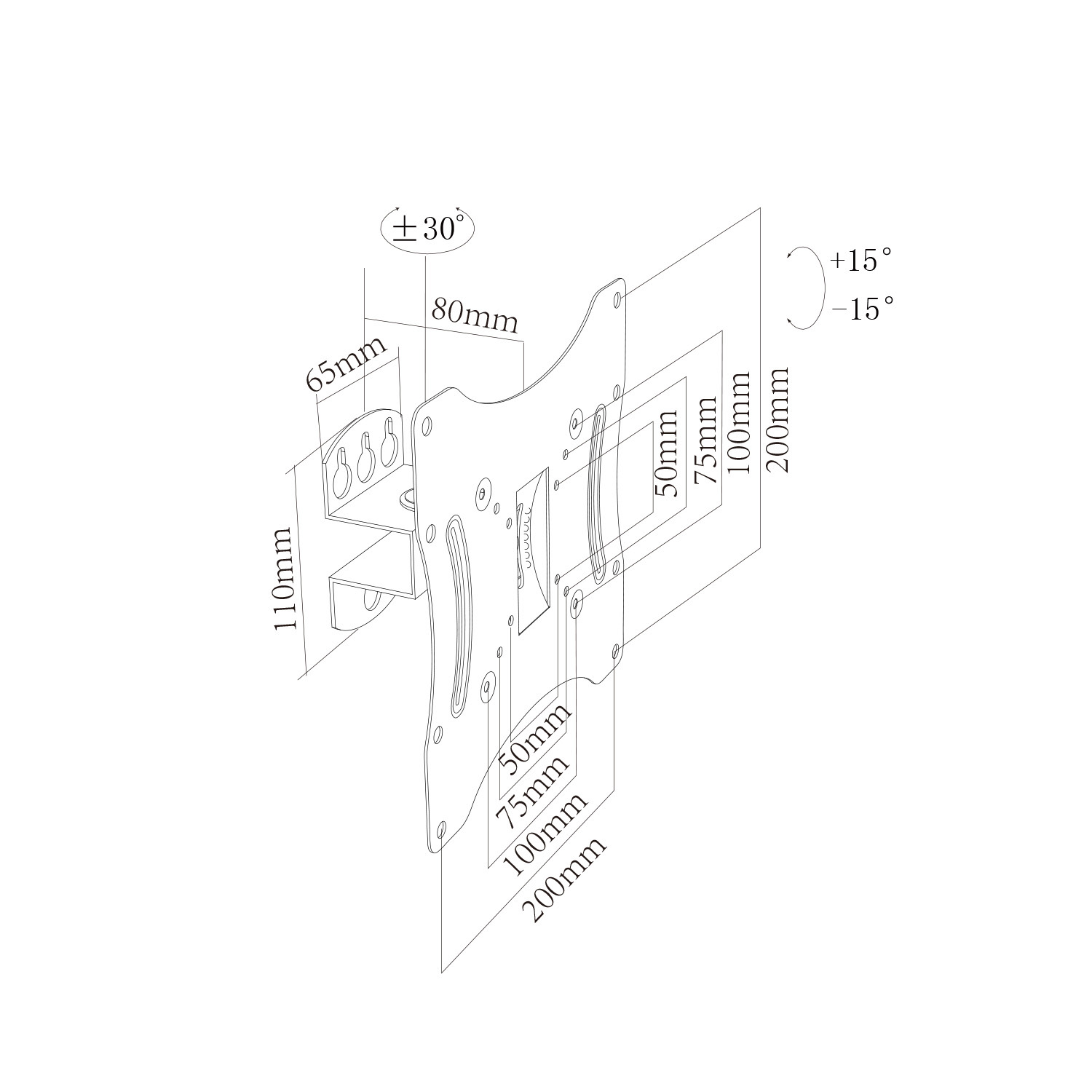 Tilt TV Wall Mount Unit