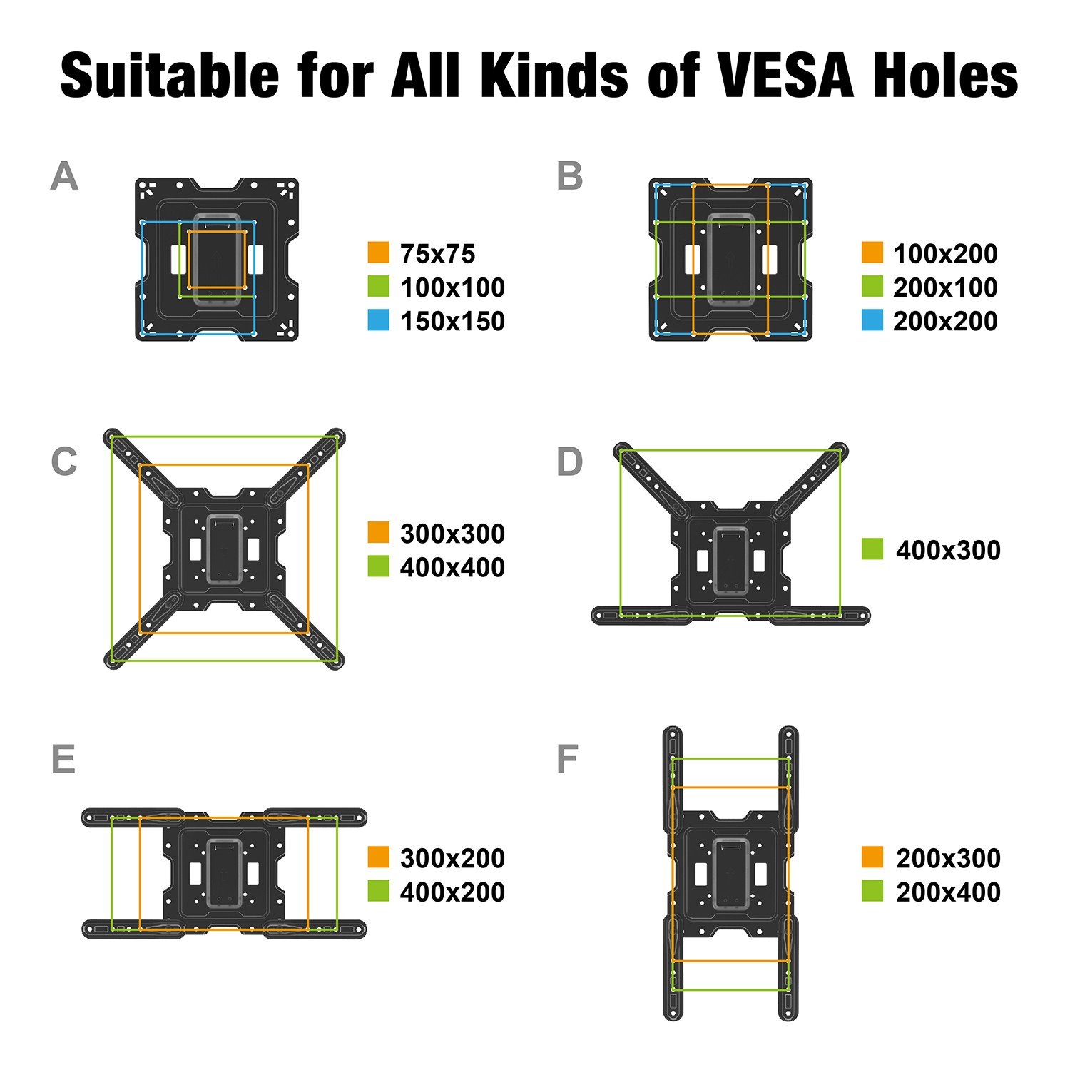 26-55 Inch Universal Telescopic Retractable Wall Bracket LCD Swivel TV Mount