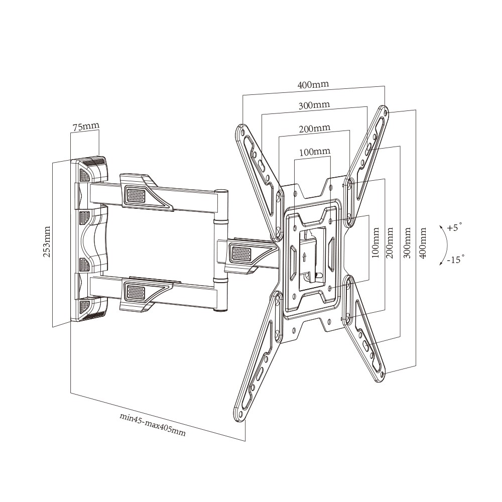 Swivel Screen Mounted Rack Accessories Wall TV Mount