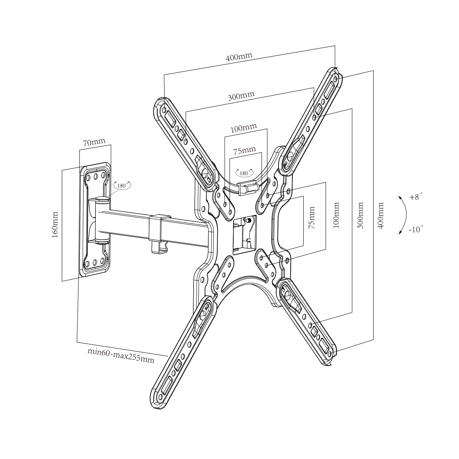 Cantilever LCD TV Wall Mount Swivel