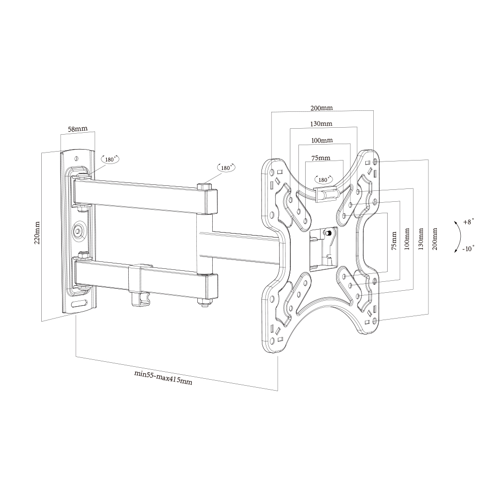 TV Wall Mount Swivel RV TV Wall Mount Bracket