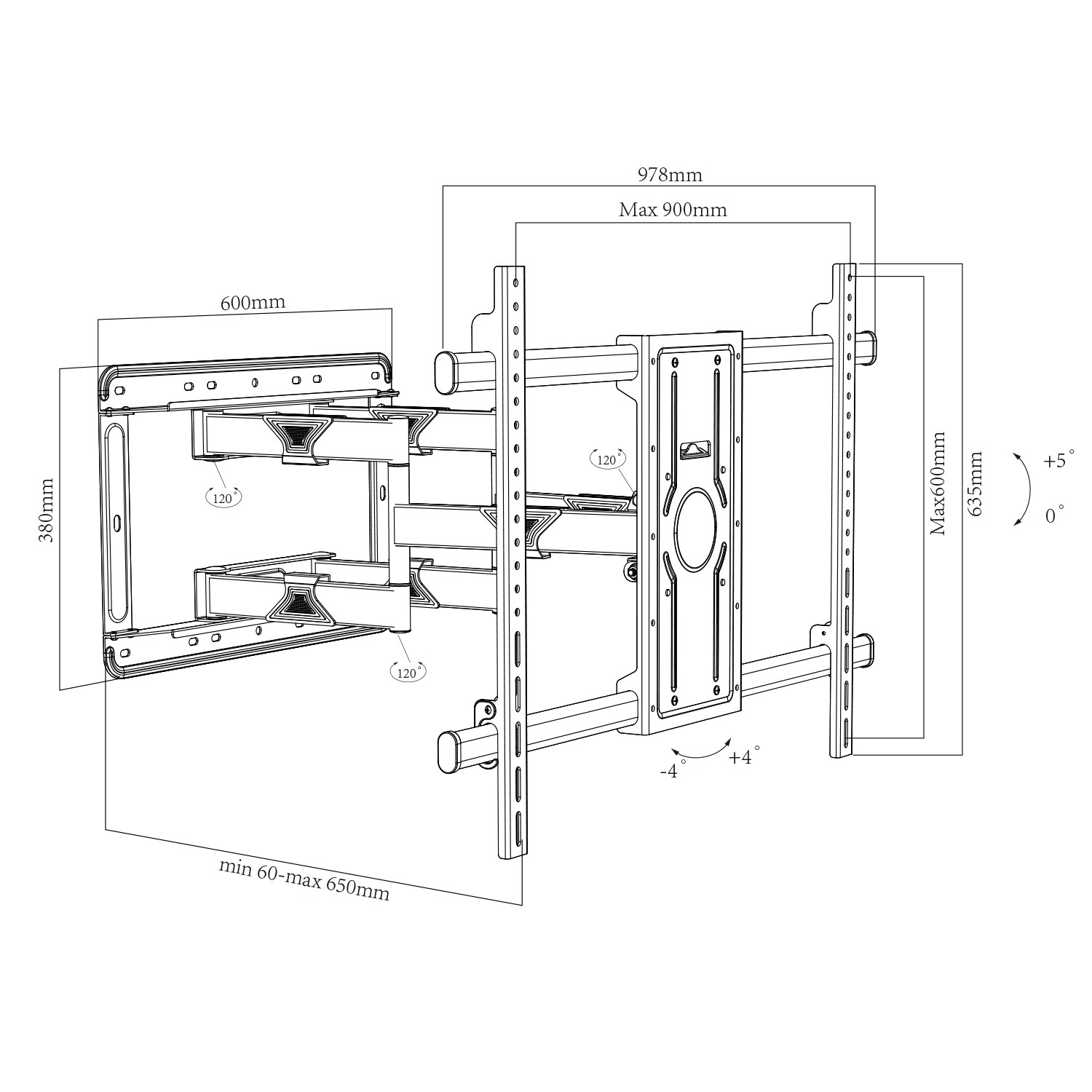 Full Motion TV Wall Mounts for Big Size TV