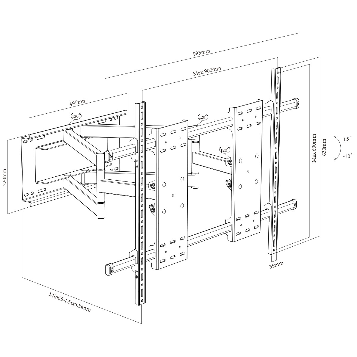 Big Size TVs Full Motion TV Wall Mounts