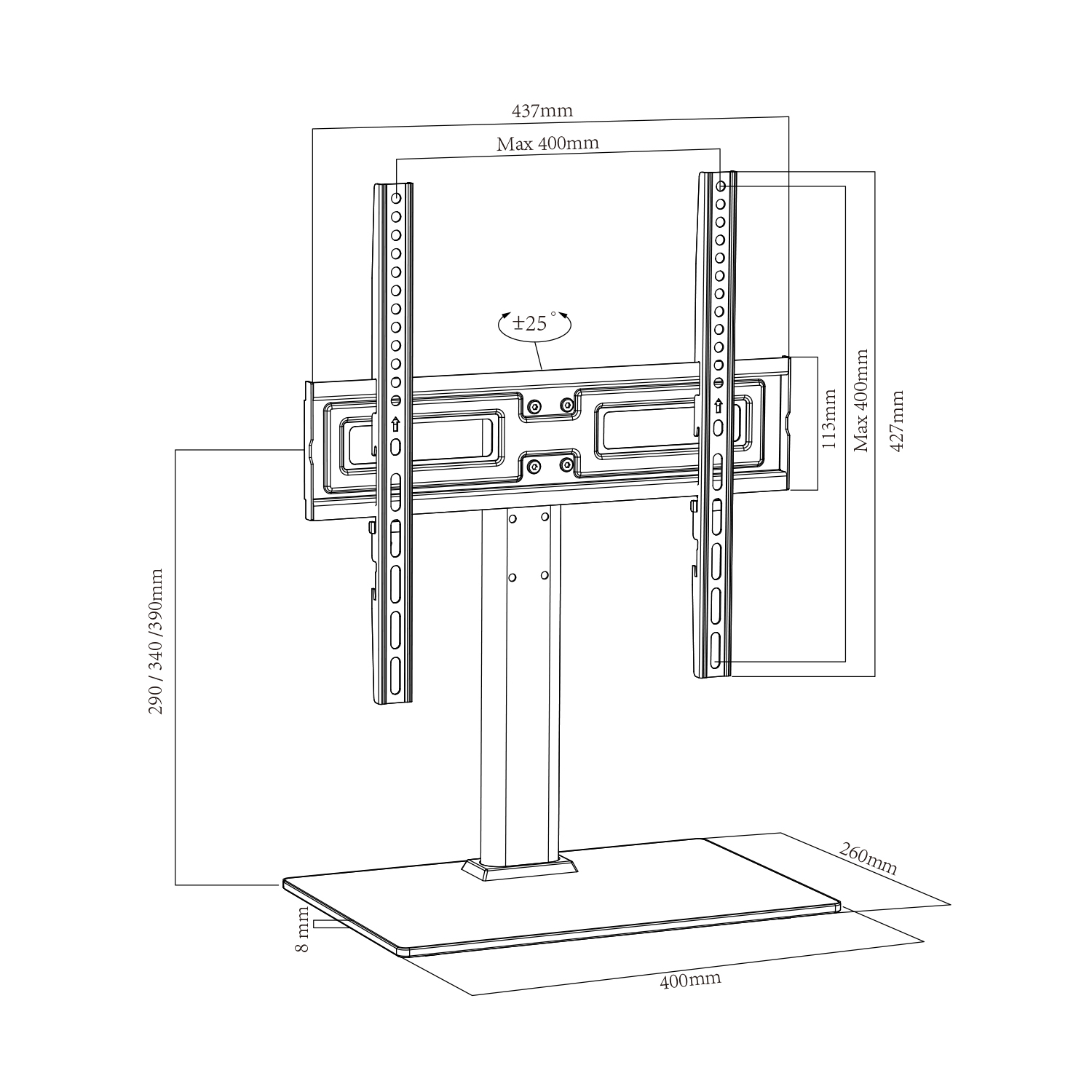 TV Stand Table Tabletop TV Mount