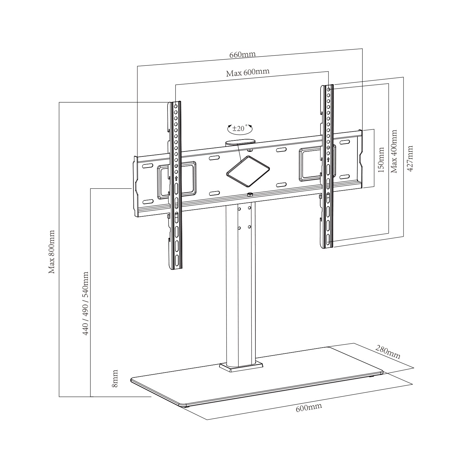 Tabletop TV Mount Stand