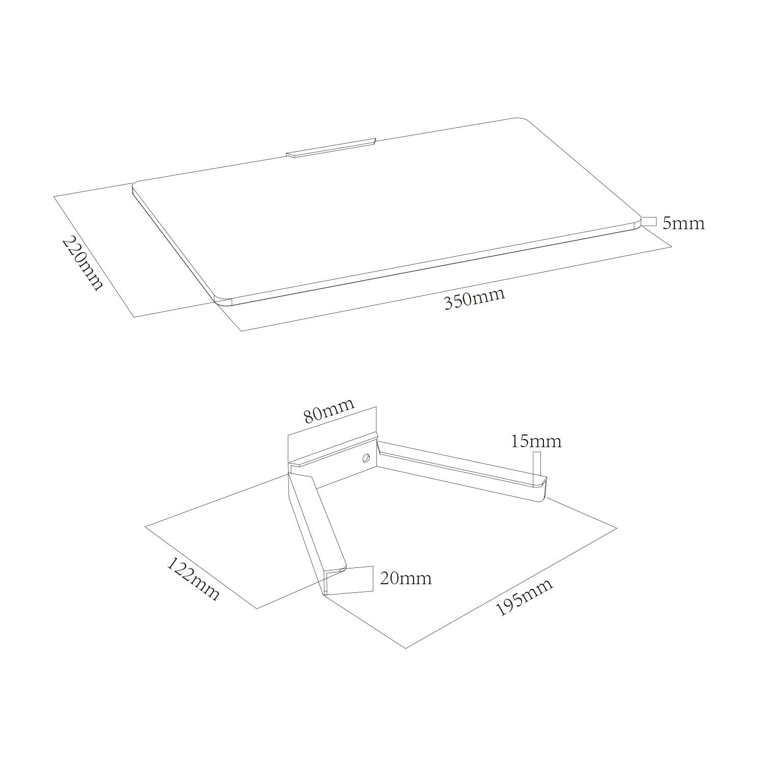 Professional Supply Black Tempered Glass Set Top Box Stand Wall Mount Shelf