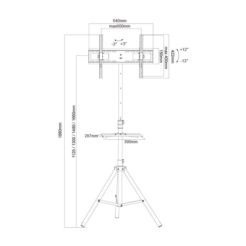 TV Stand Display Racks Floor TV mount