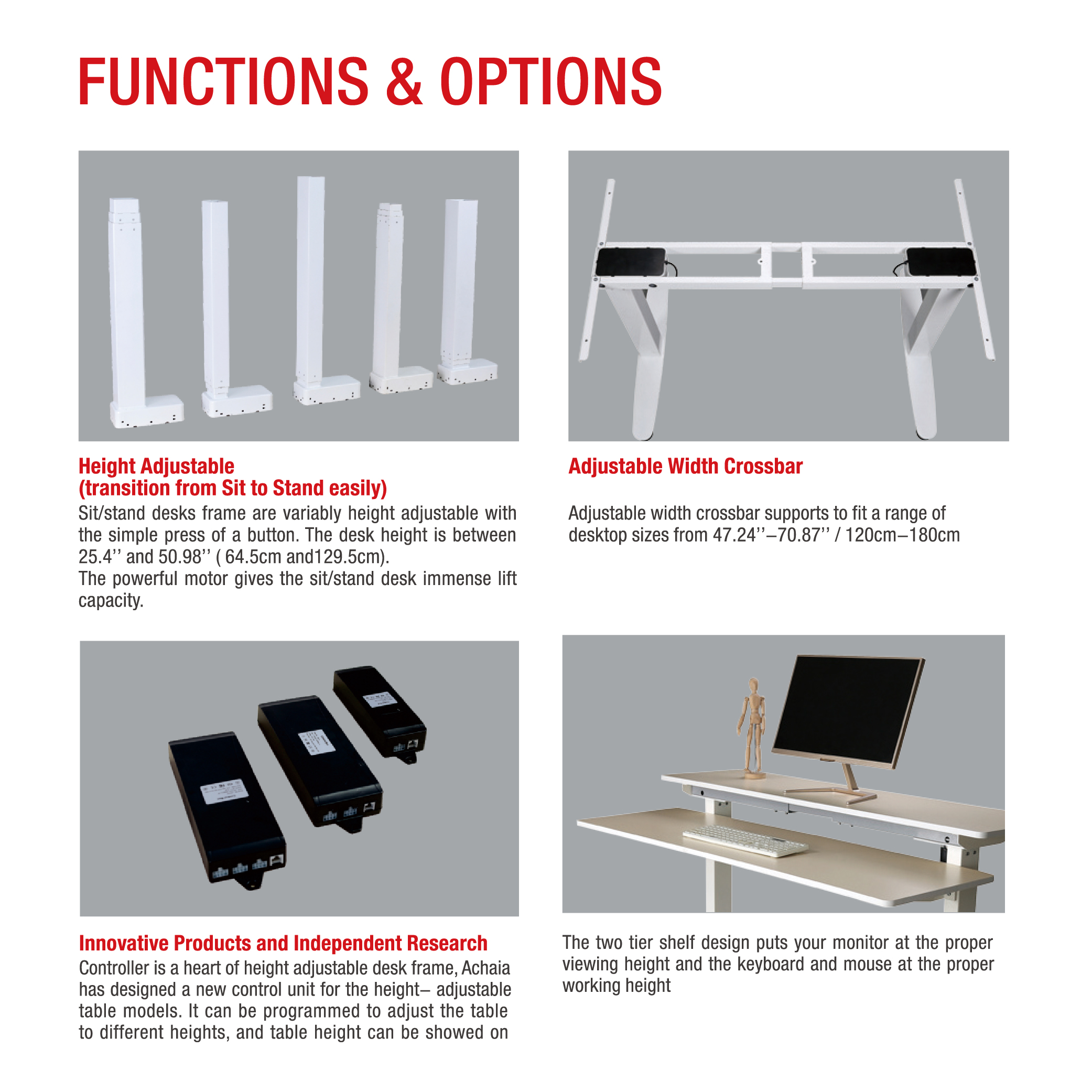 SIT AND STANDING UP COMPUTER LIFT DESK WHITE FRAME