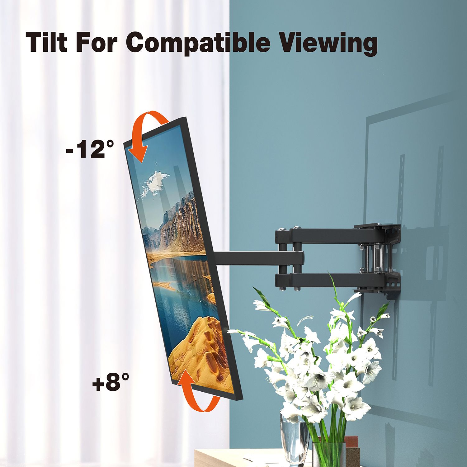 Full Motion TV Bracket TV Mount with Swivel and Tilt