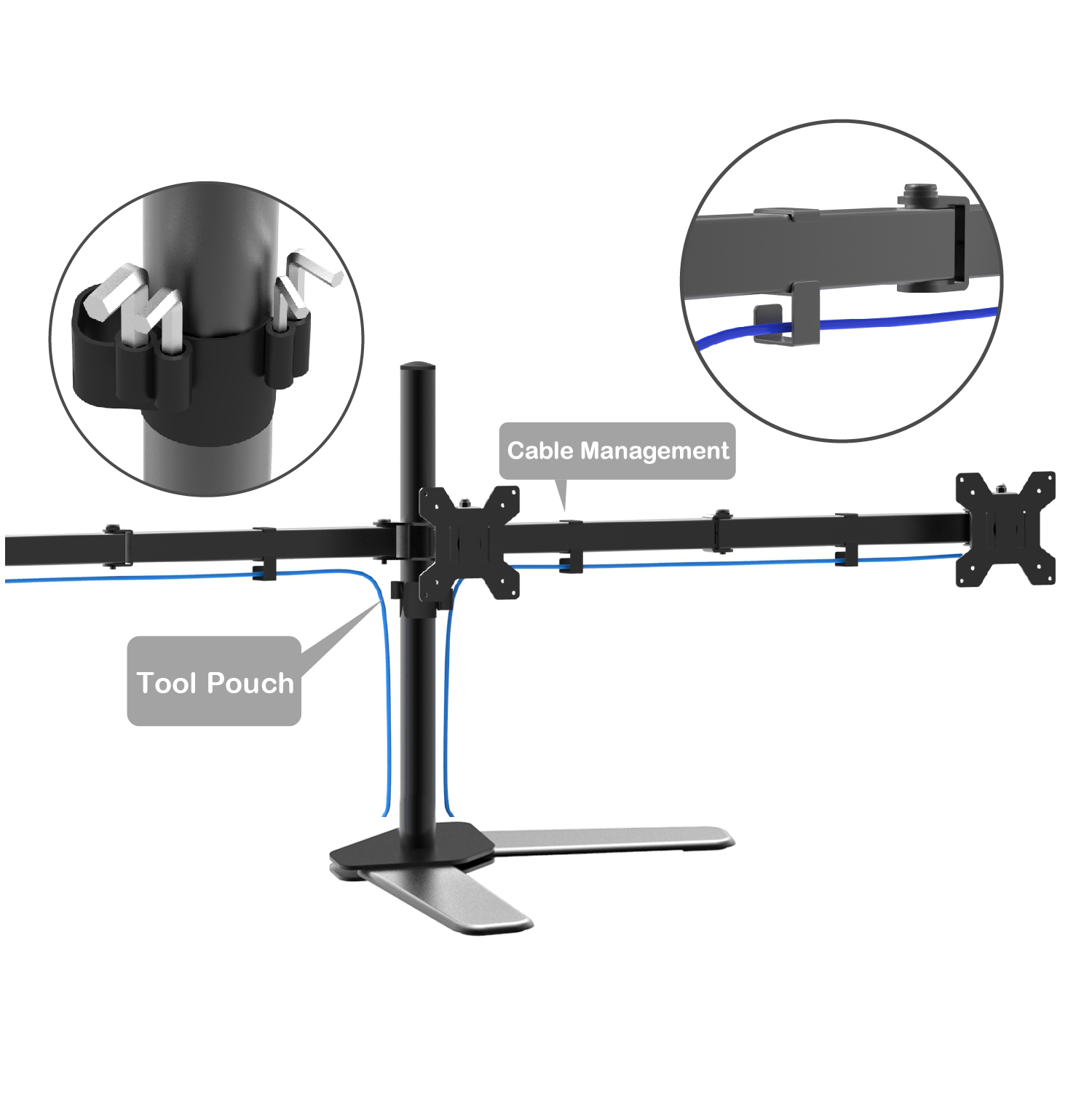 FREE STANDING TRIPLE MONITOR STAND