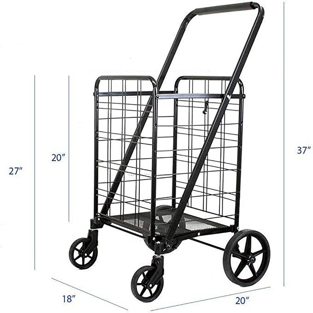 Metal Shopping Cart Trolley 4 wheels