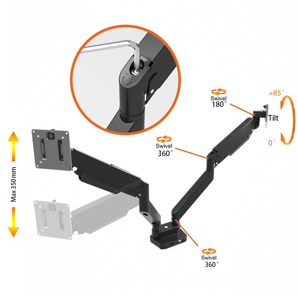 Dual 2 Screens Monitor Arms Stand Mount