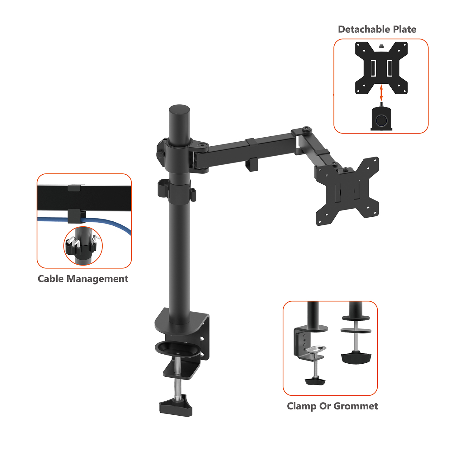 SINGLE MONITOR ARM STAND MOUNT