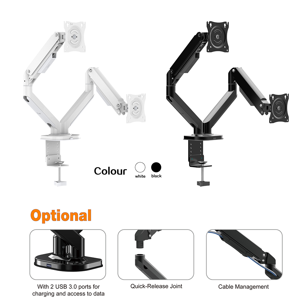 Mechanical Spring Dual Monitor Arm Mount