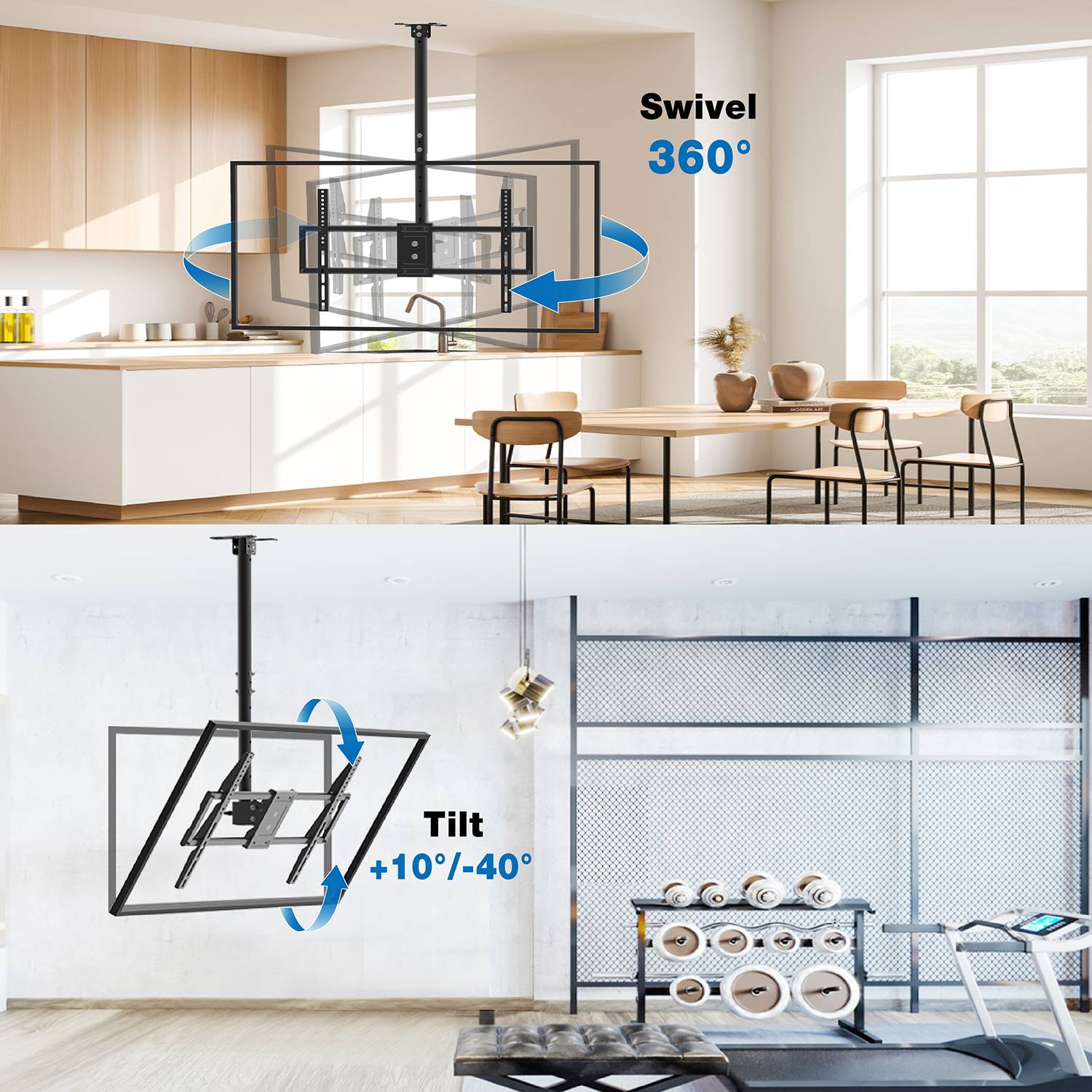 Ceiling TV Mount for Screens Display Bracket