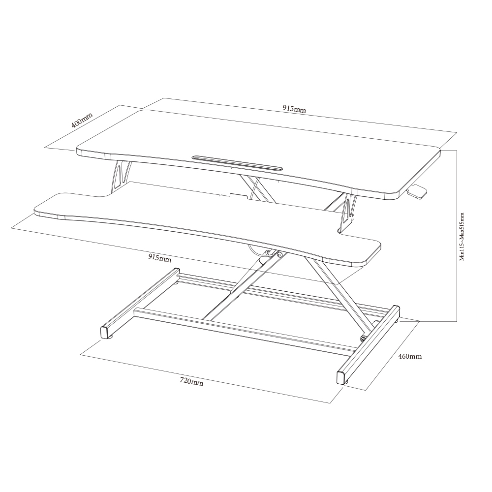 NEW STYLE ERGONOMIC LAPTOP SIT STAND UP DESK RISER