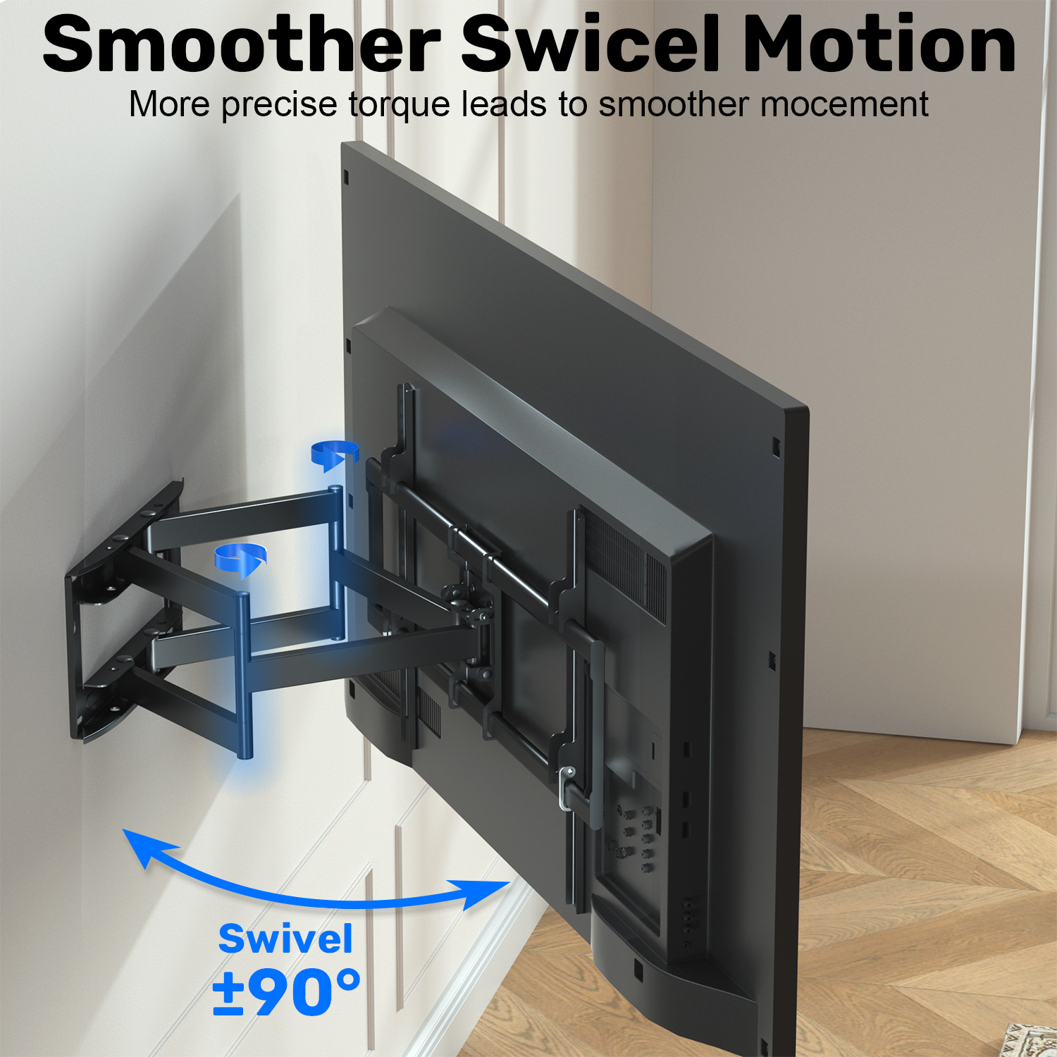 TV Wall Mount Swing Motion Bracket Recessed