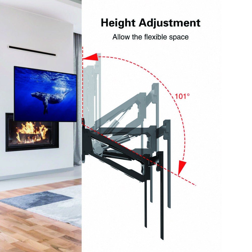 Motorized Fireplace TV Wall Mount Unit TV Lift