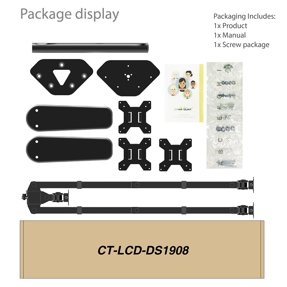 FREE STANDING TRIPLE MONITOR STAND