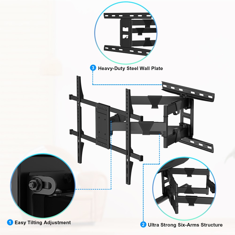 Wall Mount Full Motion TV Bracket