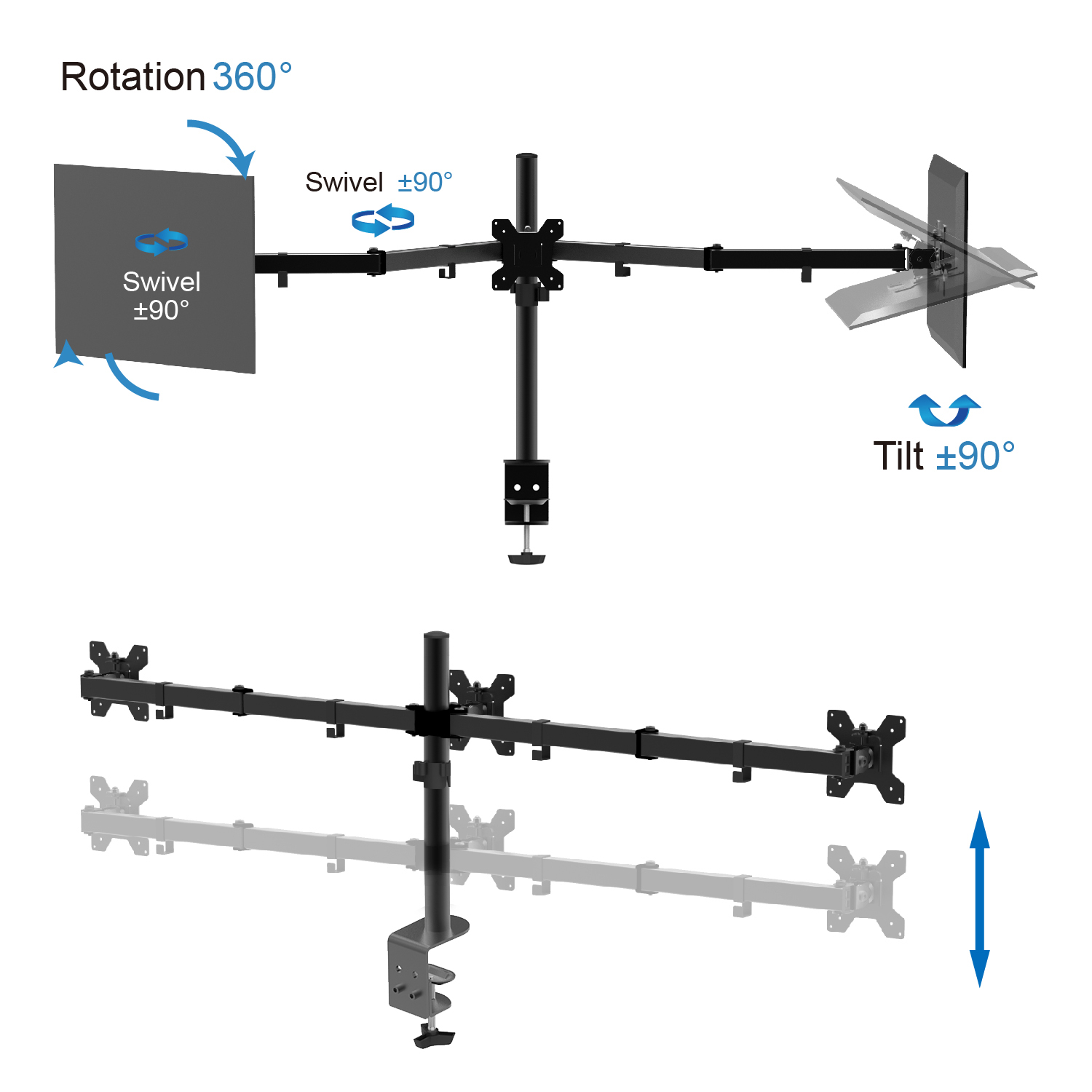 TRIPLE MONITOR ARM MOUNT STAND